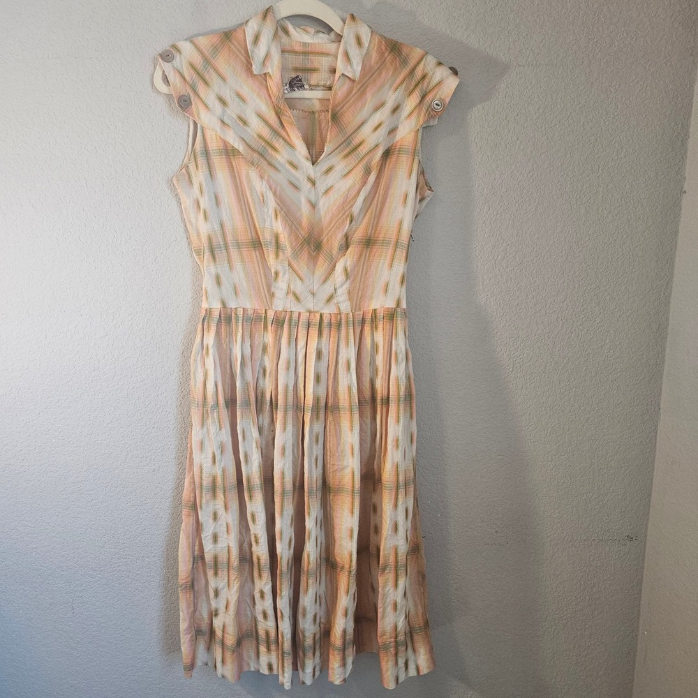 vintage modern classics dress siz‎ small medium 40s 50s cap sleeve spring summer